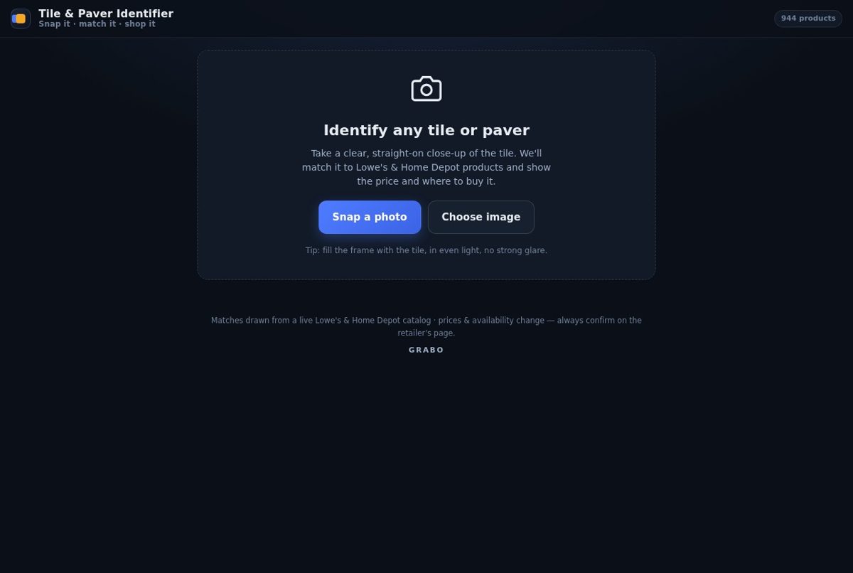 The Tile Finder app